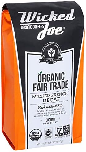 Wicked Joe Organic Coffee French Decaf Ground, Coffee, 12 Oz