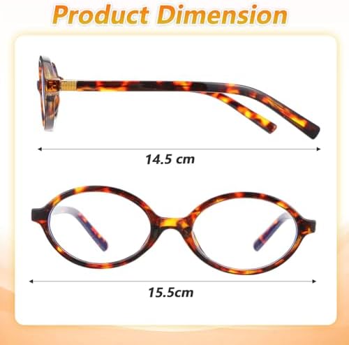 Oval Glasses for Women Men Retro Blue Light Blocking Glasses Oval Frame Tortoise Frame Non prescription Bluelight Nerd Eyeglasses for Gaming Computer Screen