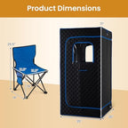COSTWAY Portable Steam Sauna Box, Sauna Tent w/ 1200W 3L Steamer, 15-Level Temperature, Remote Control, 99-Min Timer, Foldable Chair, Personal Home Spa for Full Body Relaxation, 35” x 35” x 71”