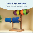 Fun and Function Terrycloth Chewy Wristband for Kids with Sensory Processing and Sensory Motor Needs - Biting Bands for Moderate Chewers - Extremely Absorbent - Set of 2 - Blue