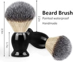 Bassion Hand Crafted Shaving Brush with Hard Wood Handle, Men's Luxury Professional Hair Salon Tool Gifts for Men-Black, Perfect Fathers Day Gifts from daughter, wife or Kids