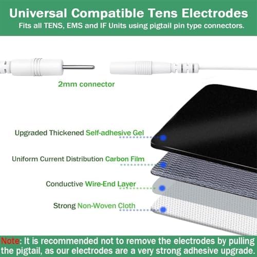 TENS Unit Replacement Pads for Waist and Lower Back Pain Relief 4X8" Extra Large TENS Unit Pads Self-Adhesive Electrode Pads Compatible with TENS 7000, AUVON TENS- 6 Pcs