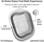 MontNorth Collapsible Foot Soak Tub with Handle,4 Gallons/15L Multifunction Foldable Foot Bath Basin with Massage Acupoint,Plastic Foot Bucket for Soaking Feet,Grey
