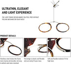 REAVEE Ultra Thin Armless Reading Glasses for Men Women, No Temple Pinch Nose Clip on Readers Small Pocket with Mini Portable Case, Tortoise +2.5