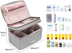 Medicine Storage Bag Pill Bottle Organizer with Portable Small Pouch Travel Medication Bottle Organizer for Emergency Home First Aid Box Kit (Gray)