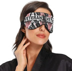 Travel Essential Sleeping Eye Cover with Elastic Adjustable Band Blackout Motel Vintage American Flag Military Hotel