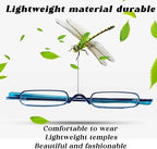 Viseng Slim Mini Metal Reading Glasses Compact Lightweight Portable Readers with Glasses Case for Reading Case Blue+Purple+2.0