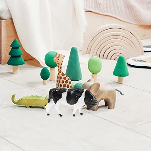 Zerodeko Mini Cow Models Set of 10 Realistic Plastic Animal Figurines for Kids Toys DIY Mini Landscape Decor Desktop Craft Accessories 1.18X0.47X0.39In