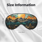 Soft Sleep Mask for Men Women, Double Side Print Sun Mountains Sleeping Masks with Adjustable Strap Trees River Eye Covers Blackout Blindfold for Travel Home Office