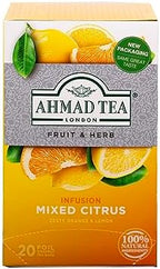 Ahmad Tea Herbal Tea, Mixed Citrus Teabags, 20 ct (Pack of 1) - Decaffeinated & Sugar-Free