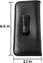 Calabria Soft Slip-In Glasses Case Pocket Metal Clip Black/Brown(2Pack) Men/Women Synthetic Leather Felt Lining 6.5"x3"