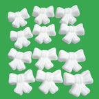Ready to Use Sugar Decoration Toppers For Cake Cupcakes Cookies and More (White Bow)