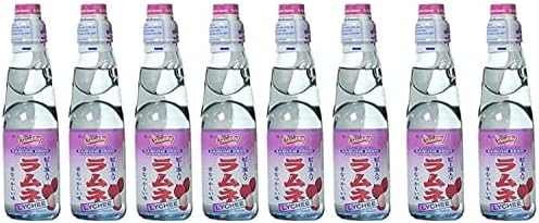 RAMUNE Japanese Soft Drink multi-pack, 8 Bottles, 6.76 Fluid Ounce (Lychee)