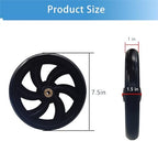 Rollator Walker Pair Of 7.5-Inch Replacement Wheels, All Pedestrian Ground Wheels, Wear-Resistant Pu Tires, Rollator Walker Replacement Parts. (1ea Black)