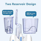 H2ofloss Dental Water Flosser for Teeth Cleaning With 12 Multifunctional Tips & 800ml Capacity, Professional Countertop Oral Irrigator Quiet Design(HF-9 whisper)