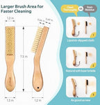 BFWood Laundry Stain Brush, Large Natural Soft Boar Bristles, Removes Tough Stains from Delicate Fabrics Like Knits, Cotton, and Linens, Gentle on Fabrics, No Damage