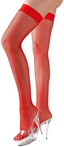 Sexy Lingerie Cottelli Collection Net Stay-Ups, Red, Medium, 68 Gram - sexy lingerie for women