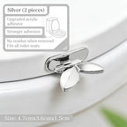 2 Pcs Toilet Seat Lifter Handle Sanitary Commode Lid Lifter Self Adhesive Seat Cover Lifting Tab Bathroom Accessories Avoid Touching Silver (Pack of 2)