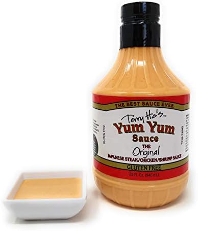 Terry Ho's Yum Yum Sauce Bundle - The Original Japanese Steak/Chicken/Shrimp/Rice Sauce and a Hibachi Restaurant Cup - The Best Pink Sauce in the Biggest Bottle Ever (32 oz)