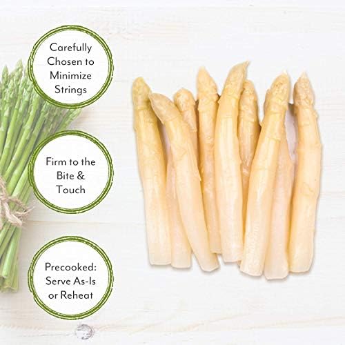 Roland Foods Canned White Asparagus Spears in Brine, 14.1 Ounce Tin, Pack of 6