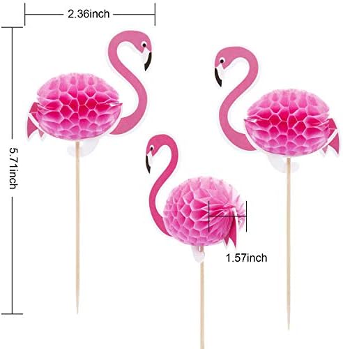Flairs New York Happy Birthday Decorations Cup Cake Toppers Party Props (Pack of 2 Cup Cake Toppers, Flamingos)