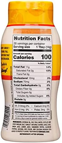 Duke’s Habanero Garlic Flavored Mayonnaise Squeeze Bottle – Spicy & Bold, 14 Ounce (Pack of 1)