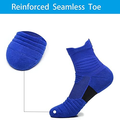 3 Pack Compression Basketball Socks Performance Cushioned Athletic Crew Sports Running Cycling Sock