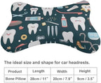 Supdreamc 2Pcs Teeth Dental Dentist Art Car Seat Neck Pillow Ergonomic Design, Comfortable Soft Memory Foam Car Seat Neck Rest Cushion Pillow for Driving Travel Car
