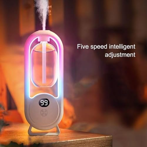 Waterless Essential Oil Automated Diffuser, Adjustable Automated Diffuser Sprayer, with CNC Screen Display, Intelligent Aromatherapy Diffuser, 360° No Dead Angle Surround Spray, for Bedroom