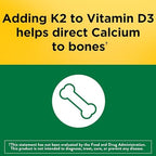 Nature Made Vitamin D3 K2 Supplement, 5000 IU (125 mcg) Vitamin D for Bone, Teeth, Muscle and Immune Support, 30 D3 and K2 Softgels, 30 Day Supply