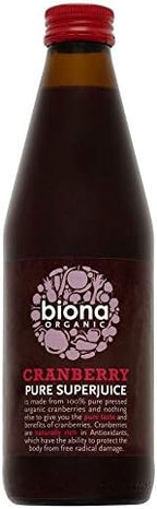 Biona Organic Pure Cranberry Superjuice (330ml) - Pack of 6