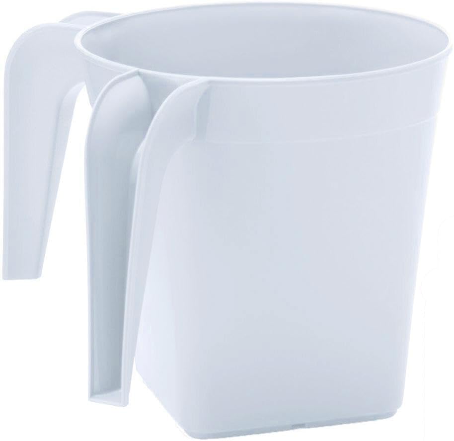YBM HOME Square Plastic Wash Cup, Long-Lasting, for Ritual Hand Washing, 1332Pwhite