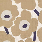 Ideal Home Range L552665 20 Count Paper Lunch Napkins, Marimekko Unikko Cream Linen, 6.5" x 6.5"
