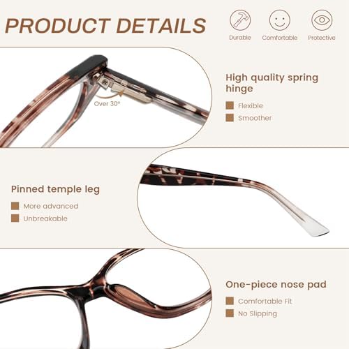 JiSoo Trendy Cat Eye Readers Oversized Stylish Cateye Reading Glasses Large Designer Readers for Women