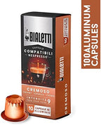 Bialetti Aluminum Nespresso Compatible Capsules - 100 count CREMOSO Espresso Pods compatible with Nespresso Machines