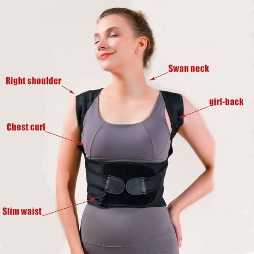 TFAXOG S~XXXL(20~90kg) Posture Corrector for Women、Men，Back Brace Posture Corrector，Comfy、Breathable、Lower Back Pain Relief。(Pink,L-45-60kg)