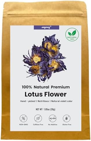 Premium Lotus Dried Natural Flowers Tea Whole Flower | Non GMO, Caffeine-free