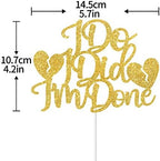 I Do I Did I Am Done Cake Topper - Farewell,Divorce Party Decorations - Single AF, Good Bye Party Cake Topper (Double Sided Gold Glitter）