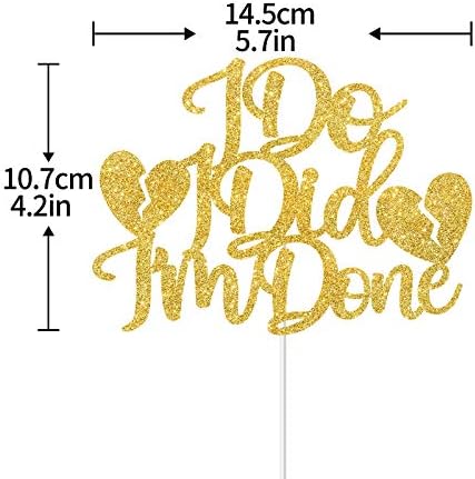 I Do I Did I Am Done Cake Topper - Farewell,Divorce Party Decorations - Single AF, Good Bye Party Cake Topper (Double Sided Gold Glitter）