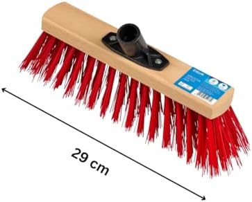 Elliott 29 cm Red PVC Fibre Broom Head with Stiff Synthetic Bristles – Heavy Duty, Ideal for Outdoor use, Workshops, Warehouses and Gardening