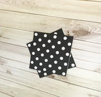 White Polka Dots Black Napkins,2-Ply Wedding Party Paper Napkins Everyday Napkins for Birthday Graduation Shower,40 pcs 6.5 in