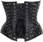 Daisy corsets Women's Daisy Corsets Womens Faux Leather Steel Boned Underwire Bustier Corset Top & Plus Size