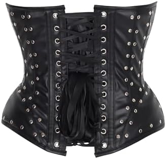 Daisy corsets Women's Daisy Corsets Womens Faux Leather Steel Boned Underwire Bustier Corset Top & Plus Size