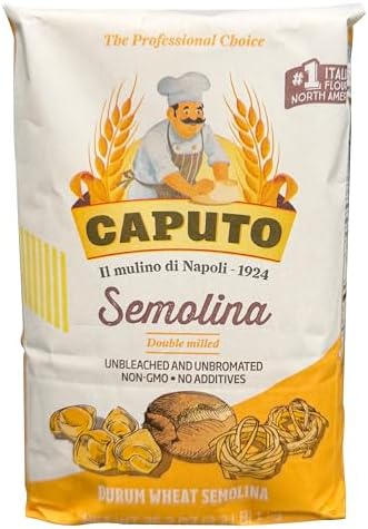 Antimo Caputo Semolina Wheat Flour 2.2 LB (Pack of 6) Bulk - Italian Durum Semola Di Grano - All Natural Dough for Fresh Pasta