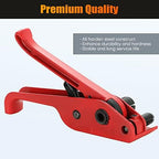 Poly Strapping Tensioner & Cutter Manual Strapping Tools Heavy Duty Manual Strapping Tensioner Cutter Cord Strapping Machine Windlass for 1/2" -3/4" Width Polyester Polyproplyn Strap (Red)