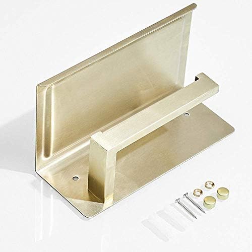 Toilet Paper Holder Roll Holder,Toilet Roll Holder with Phone Self,Stainless Steel Toilet Paper Holder,Bathroom Lavatory Paper Towel Dispenser/Brushed Finish Golden