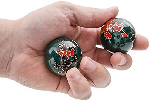 Happy Sales HSHB-DRPX, One Chinese Health Balls Baoding Iron Ball, Dragon & Phoenix, Order Comes with One Random Color Pick