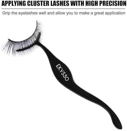 Lash Applicator Tools Set, 3-IN-1 Lash Cluster Tweezers for DIY Individual Eyelash Clusters Tools with Case, Comfort Grip for Precise DIY Eyelash Extension