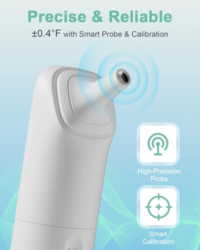 Baby Thermometer for Kids - Ear Thermometer FSA-HSA Eligible, Digital Thermometers for Adults, Accurate Infrared Forehead Termometro with Fever Alarm & Mute Mode,40 Memories (Green 1 Pack)