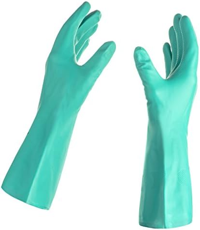 Tusko Products Best Nitrile Rubber Cleaning, Household, Dishwashing Gloves, Latex Free, Vinyl Free, Reusable not Disposable, Small S, (1 Pair)